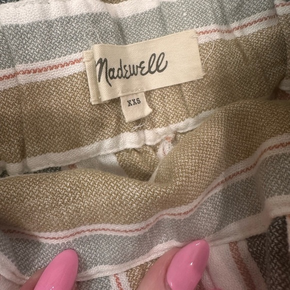 Madewell Tie-Waist Huston Pull-On Crop Pants in Stripe | XXS - Picture 7 of 7